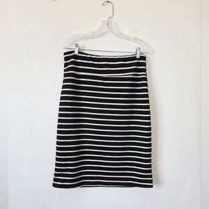 Agnes & Dora Striped Stretchy Pencil Midi Skirt Comfy Preppy Office Teacher XL